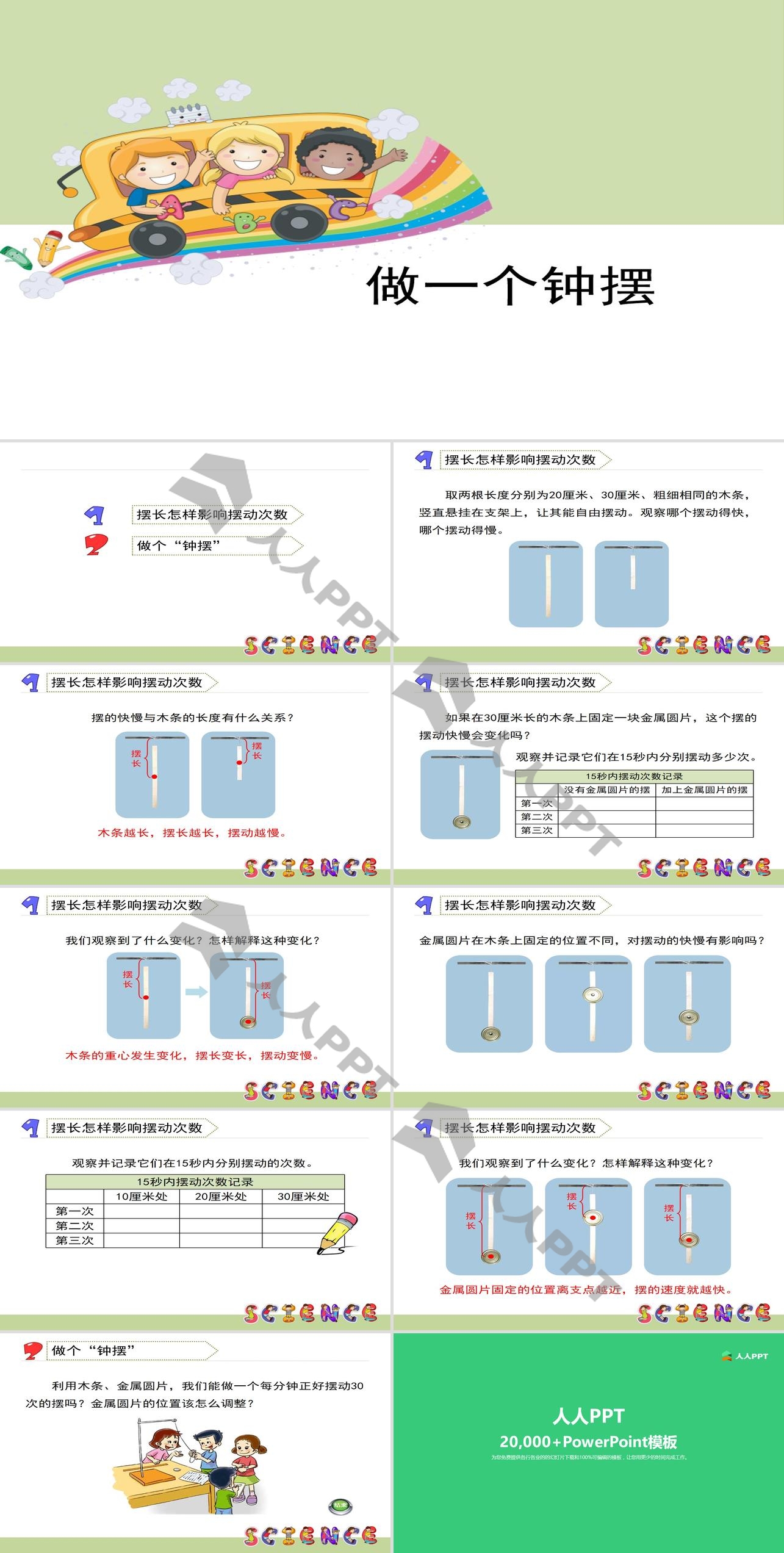 《做一个钟摆》时间的测量PPT长图