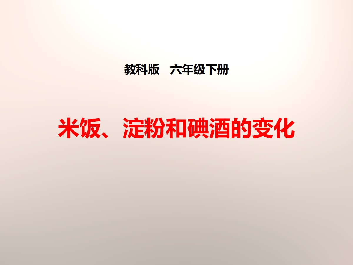 《米饭、淀粉和碘酒的变化》物质的变化PPT