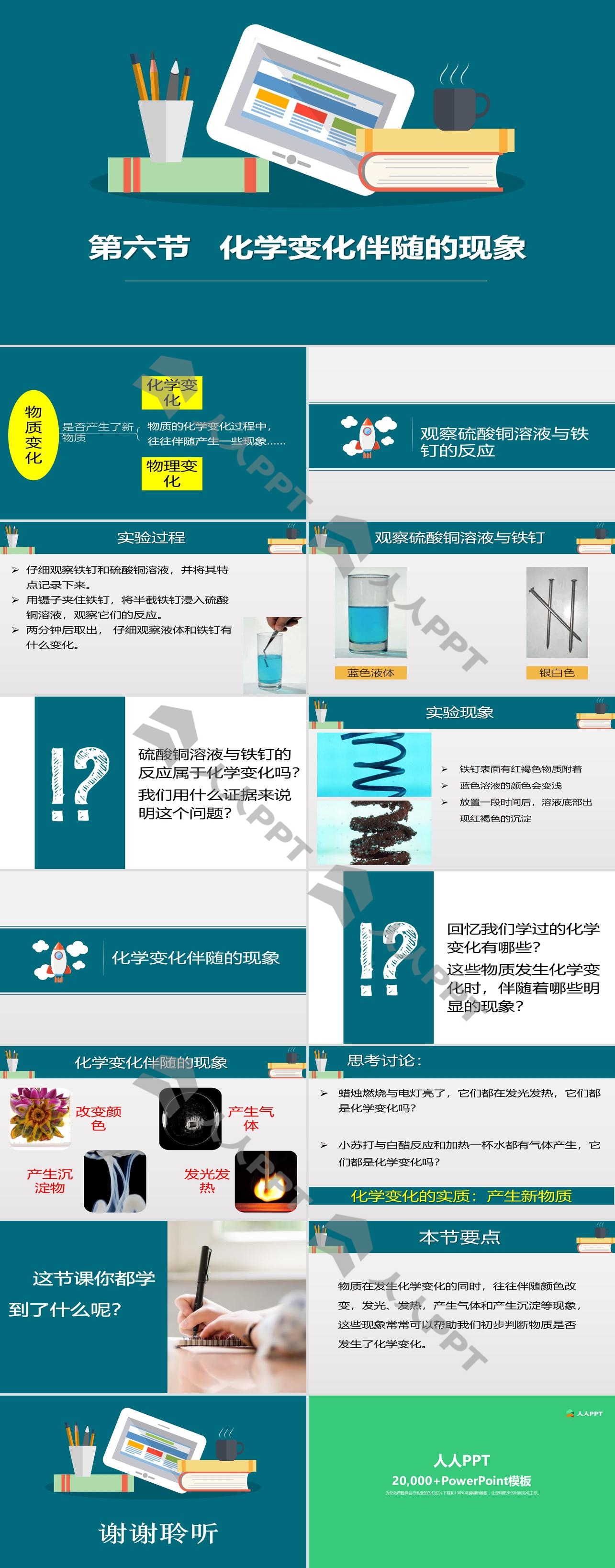 《化学变化伴随的现象》物质的变化PPT教学课件长图