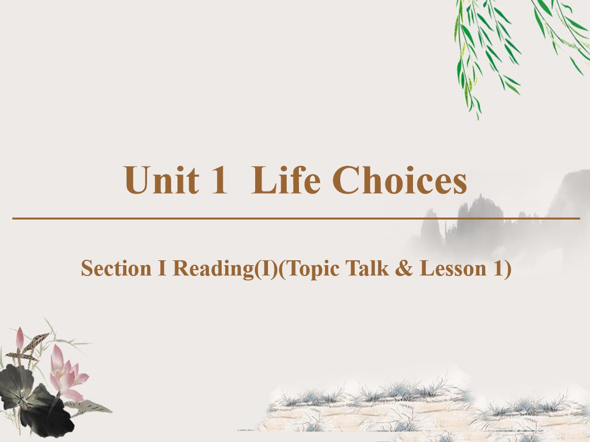 《Life Choices》Section ⅠPPT