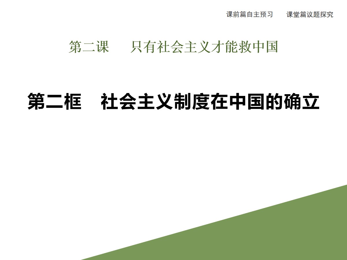 《社会主义制度在中国的确立》只有社会主义才能救中国PPT教学课件