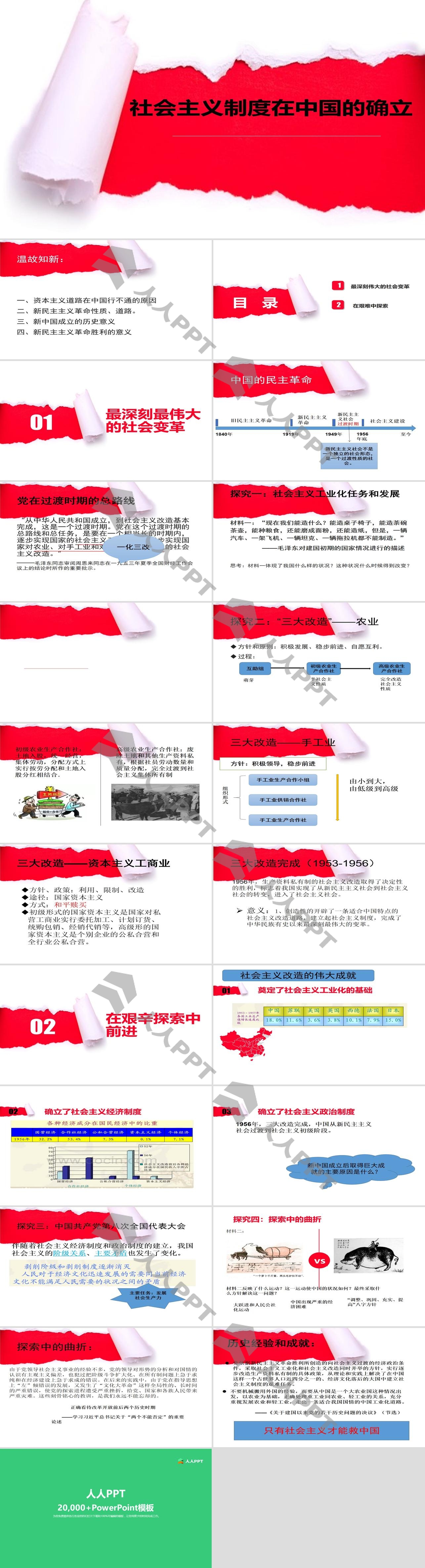 《社会主义制度在中国的确立》只有社会主义才能救中国PPT课件下载长图