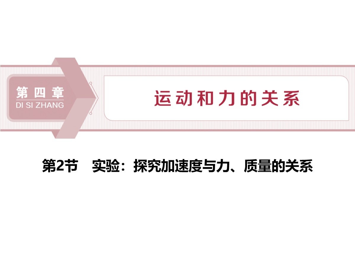 《实验：探究加速度与力、质量的关系》运动和力的关系PPT课件