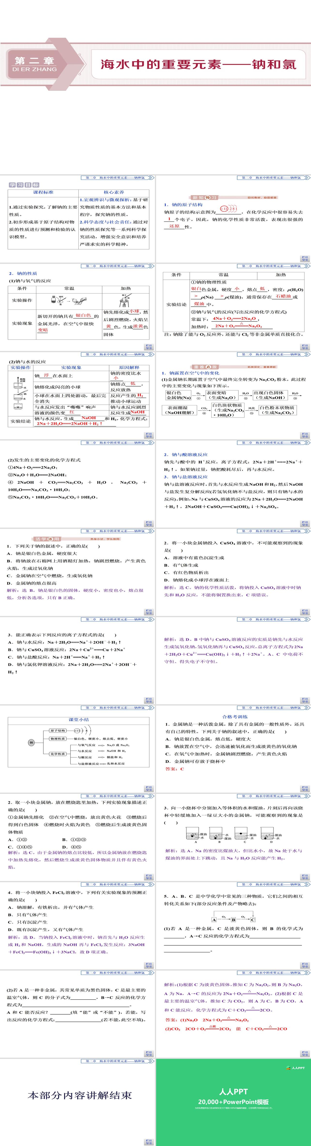 《钠及其化合物》海水中的重要元素―钠和氯PPT(第1课时活泼的金属单质―钠)长图