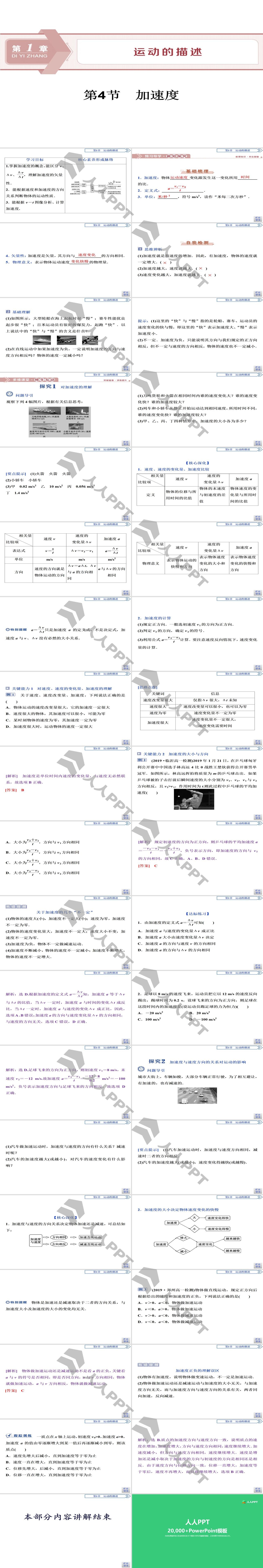 《加速度》运动的描述PPT长图