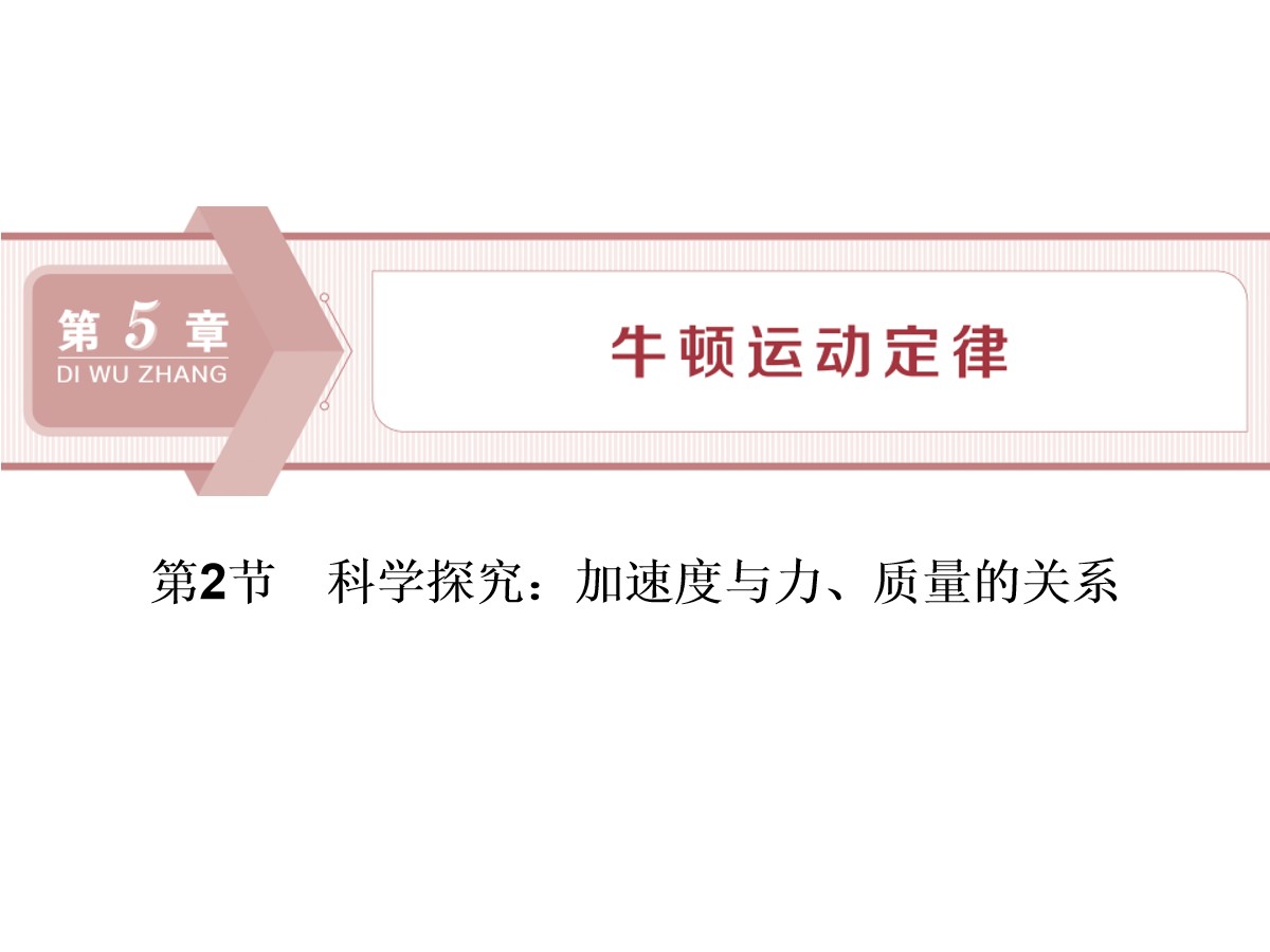 《加速度与力、质量的关系》牛顿运动定律PPT