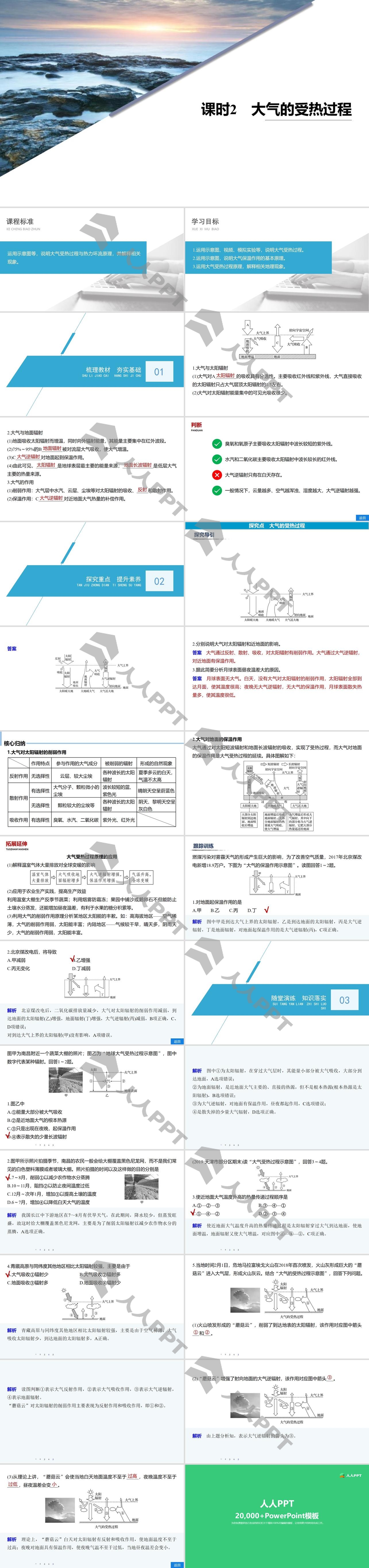 《大气圈与大气运动》从地球圈层看地表环境PPT下载(第2课时大气的受热过程)长图