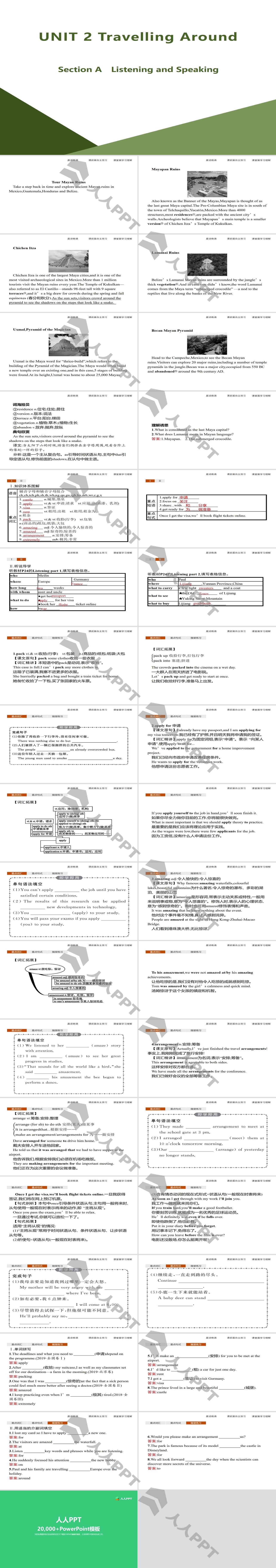 《Travelling Around》Section A PPT长图