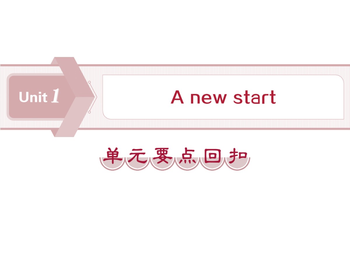 《A new start》单元要点回扣PPT