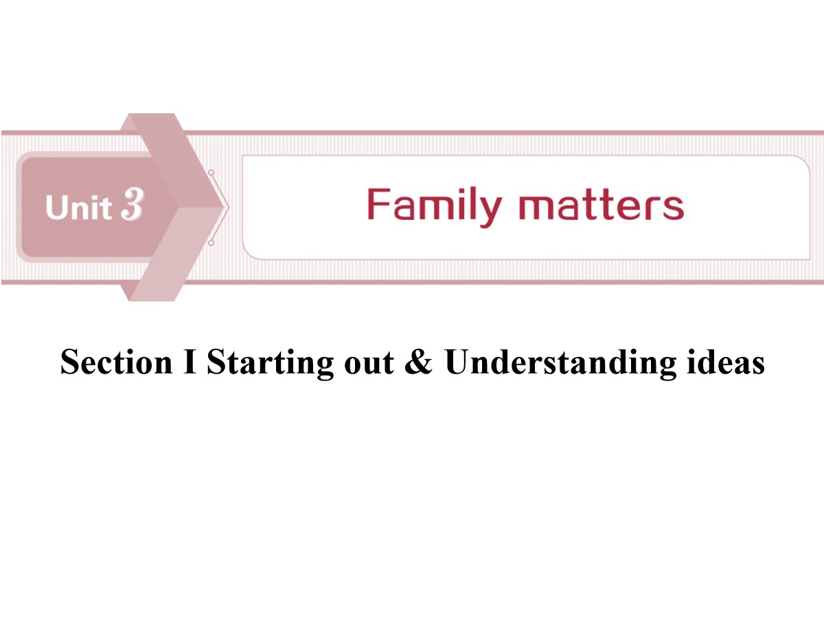 《Family matters》Section ⅠPPT