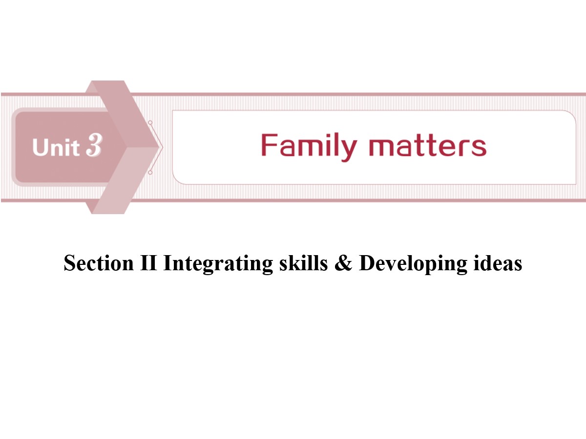 《Family matters》Section ⅡPPT