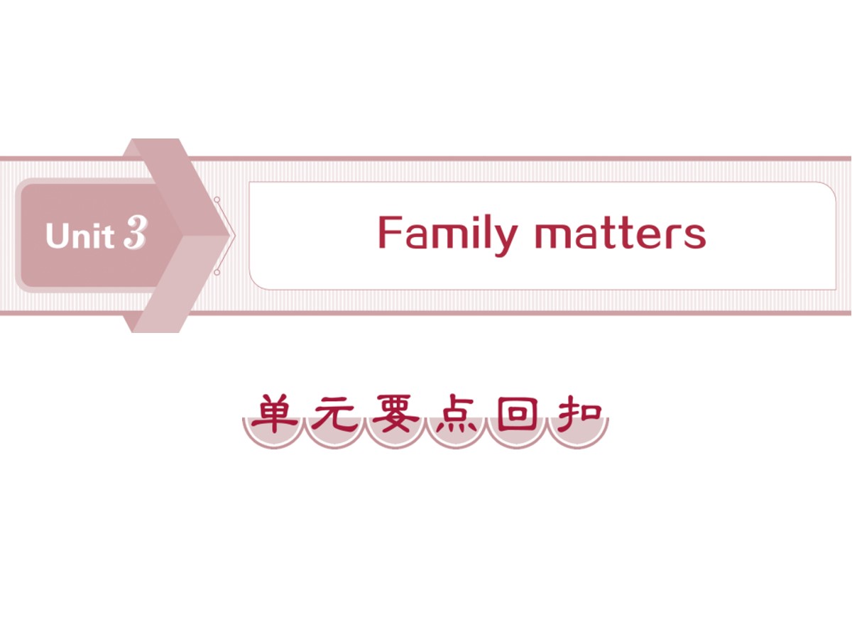 《Family matters》单元要点回扣PPT