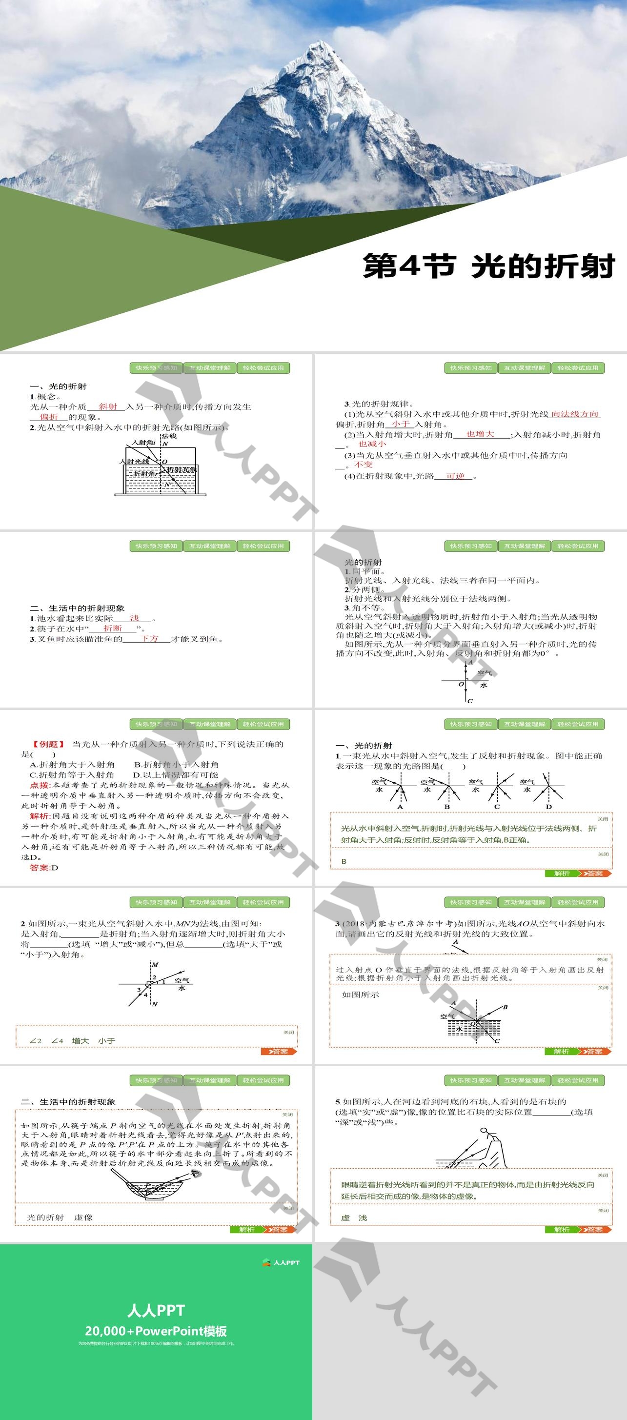 《光的折射》光现象PPT长图