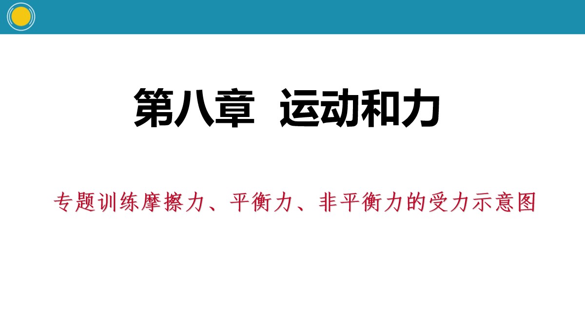 《摩擦力、平衡力、非平衡力的受力示意图》运动和力PPT