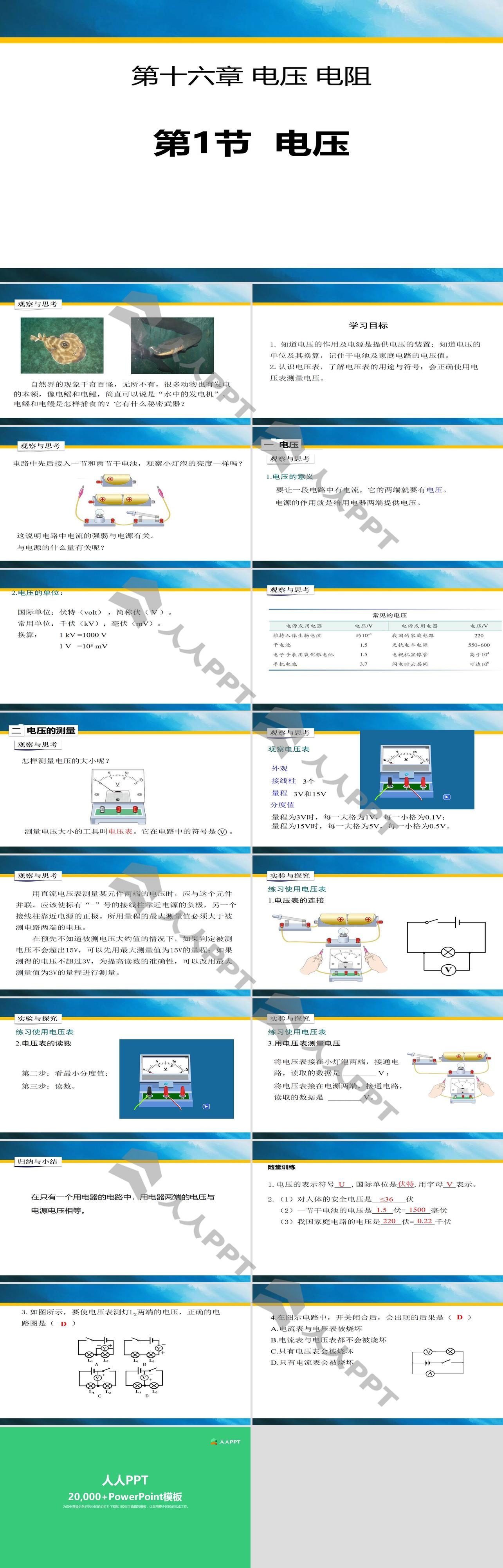 《电压》电压电阻PPT下载长图