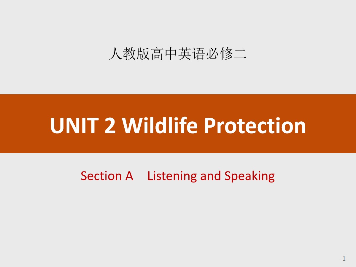 《Wildlife Protection》Section A PPT