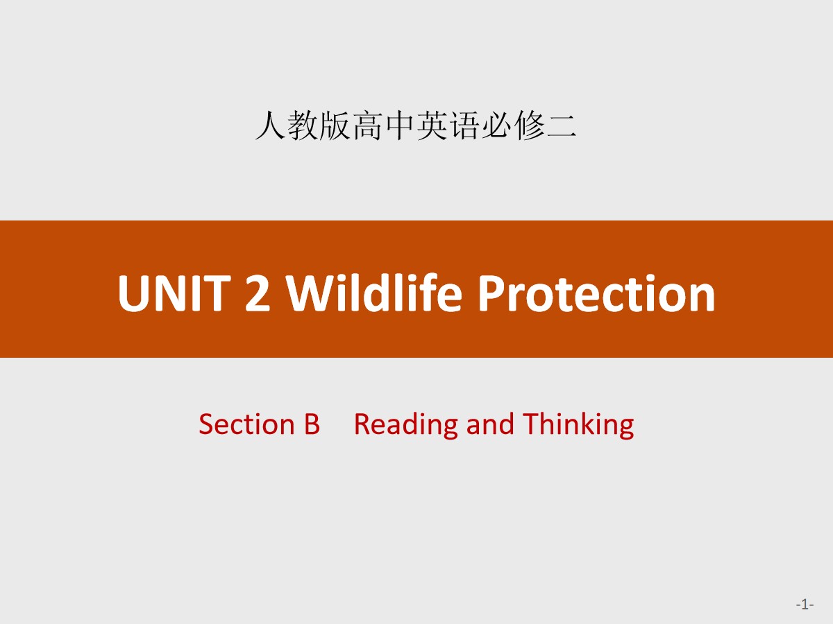 《Wildlife Protection》Section B PPT