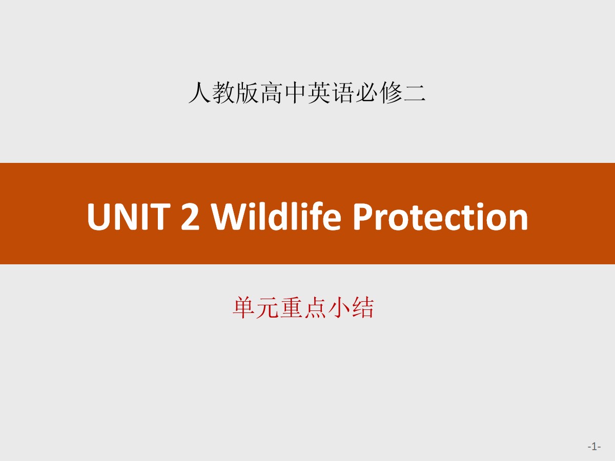 《Wildlife Protection》单元重点小结PPT