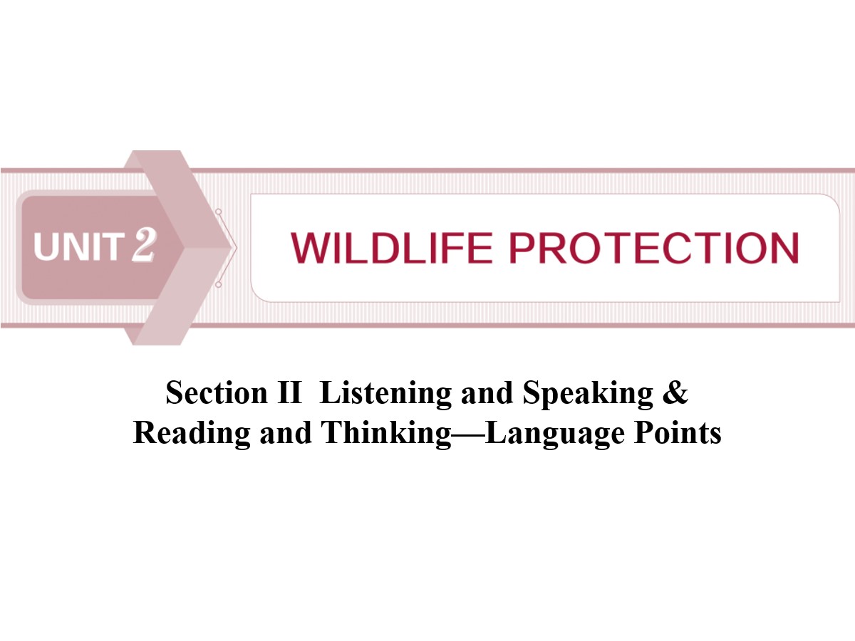 《Wildlife Protection》SectionⅡ PPT
