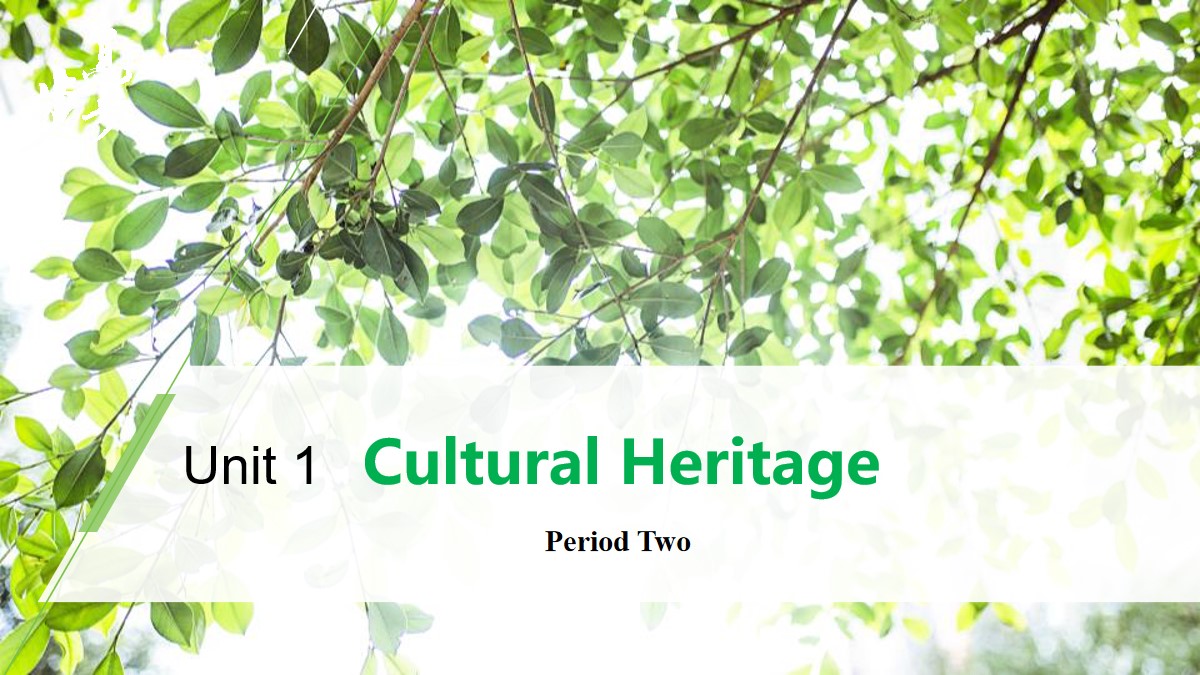 《Cultural Heritage》Period Two PPT