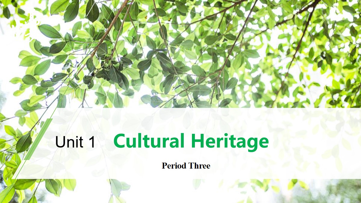 《Cultural Heritage》Period Three PPT