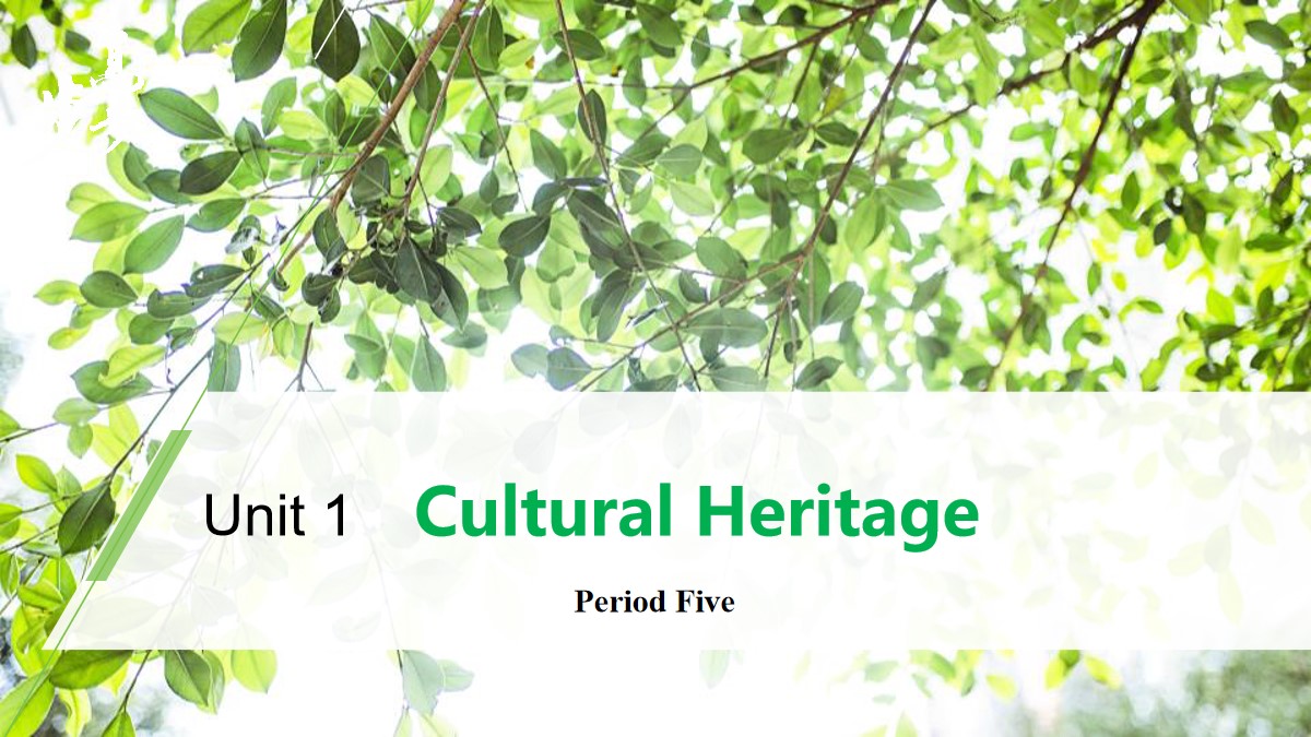 《Cultural Heritage》Period Five PPT