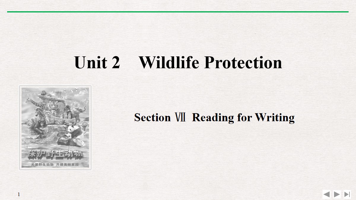《Wildlife Protection》SectionⅦ PPT课件