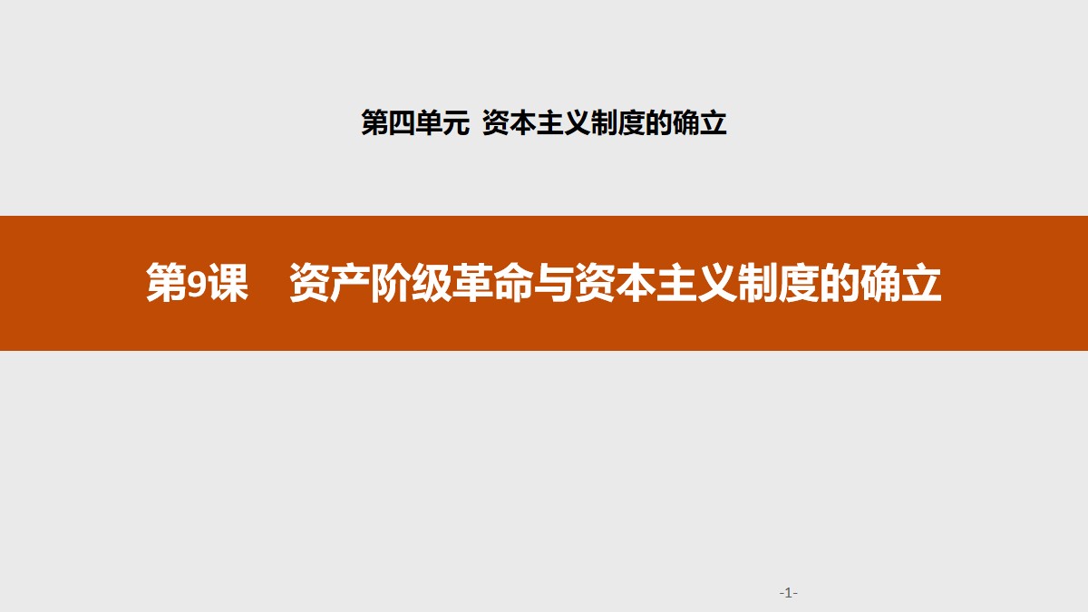 《资产阶级革命与资本主义制度的确立》资本主义制度的确立PPT课件