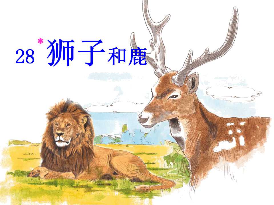 《狮子和鹿》PPT教学课件4