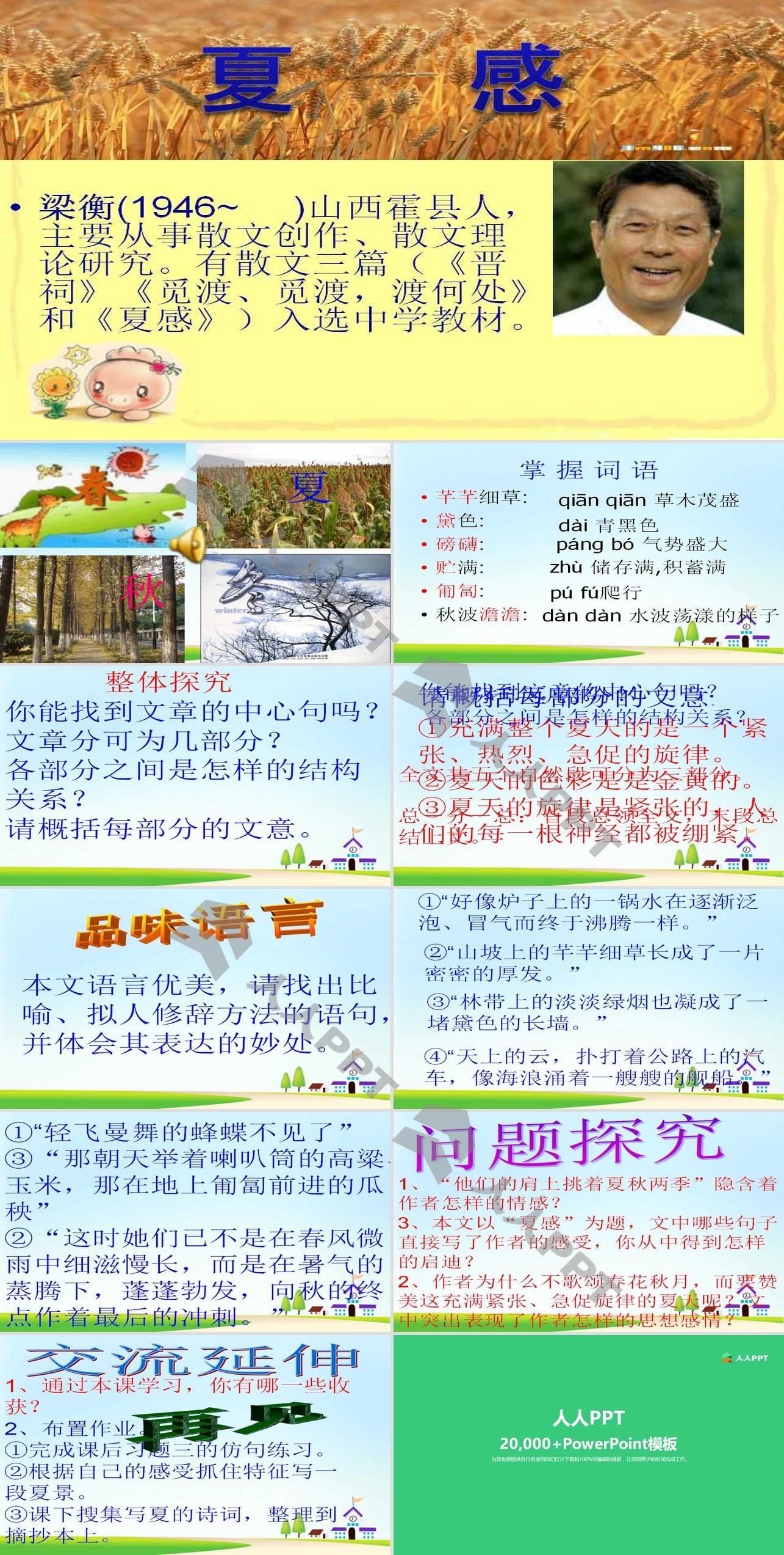 《夏感》PPT课件4长图