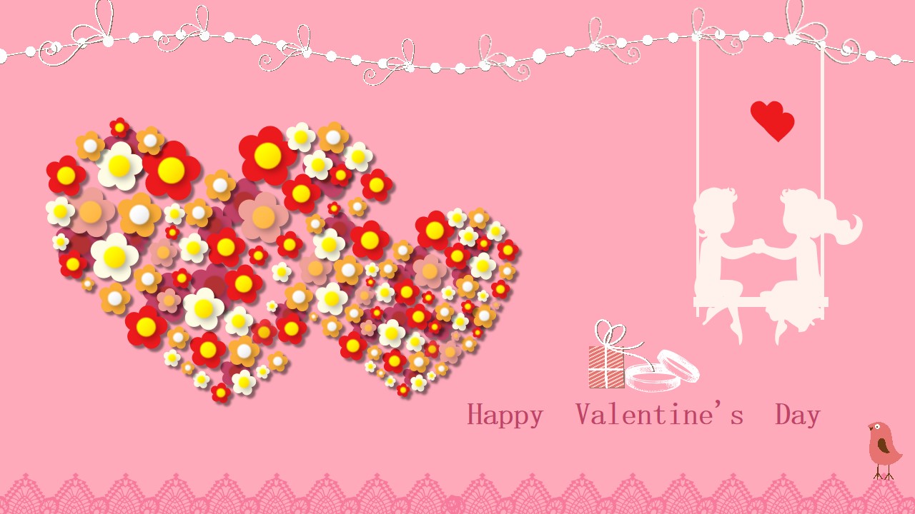 Happy Valentine's Day 2015浪漫情人节动态贺卡PPT模板