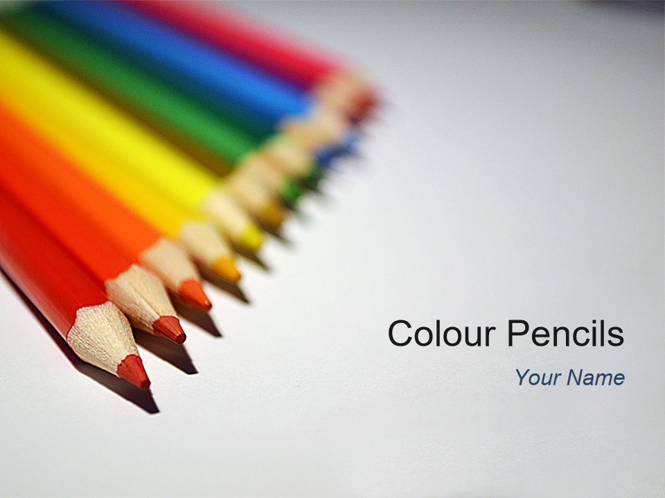 彩色铅笔简单风格欧美PPT模板