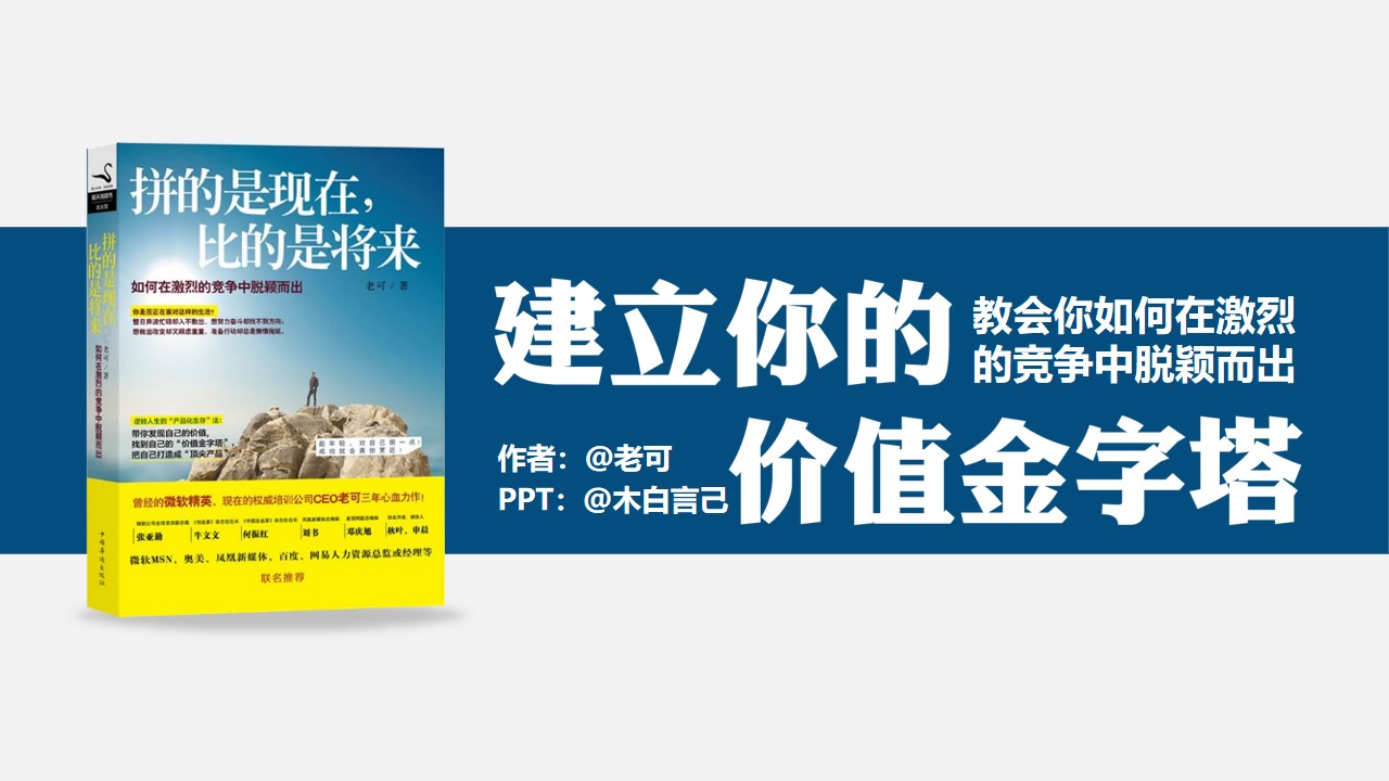 建立你的价值金字塔《拼的是现在，比的是将来》PPT读书笔记模板