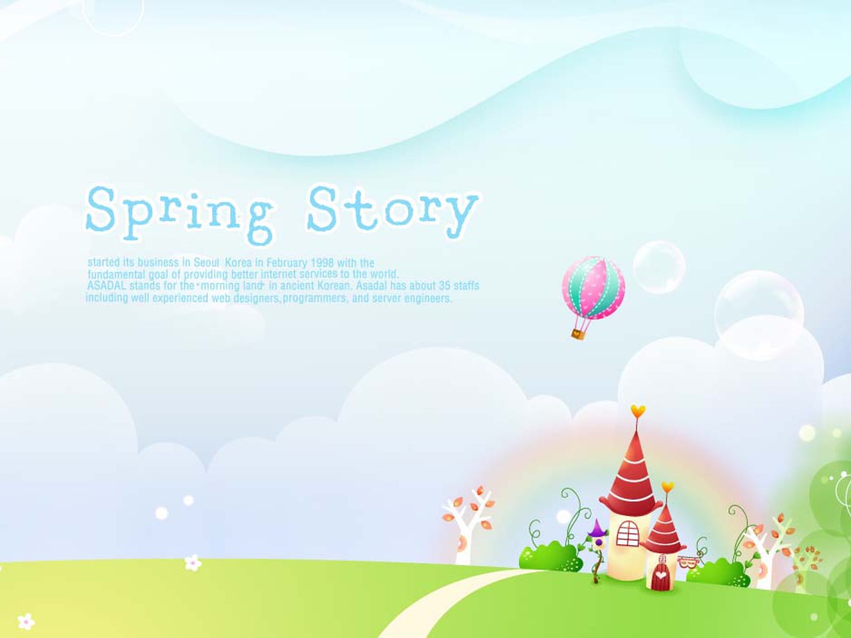 Spring story春天的故事卡通PPT模板