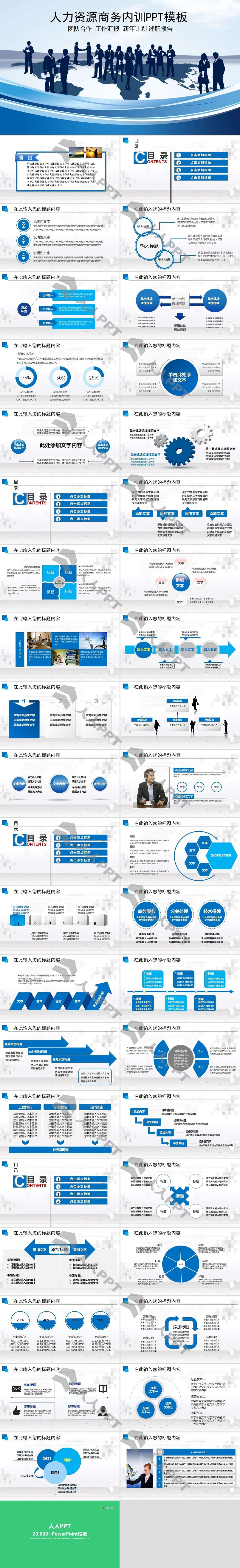 人力资源团队管理企业内训商务培训PPT模板长图