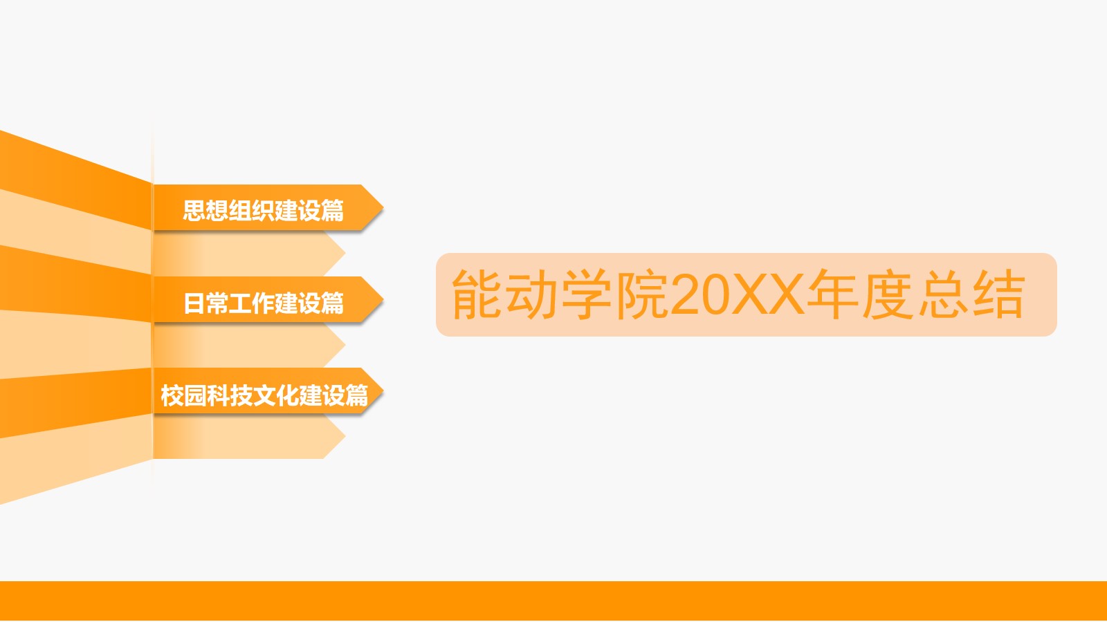 大学社团院系年度工作总结PPT模板