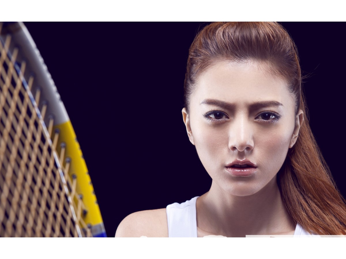 美女网球运动员PPT背景图片