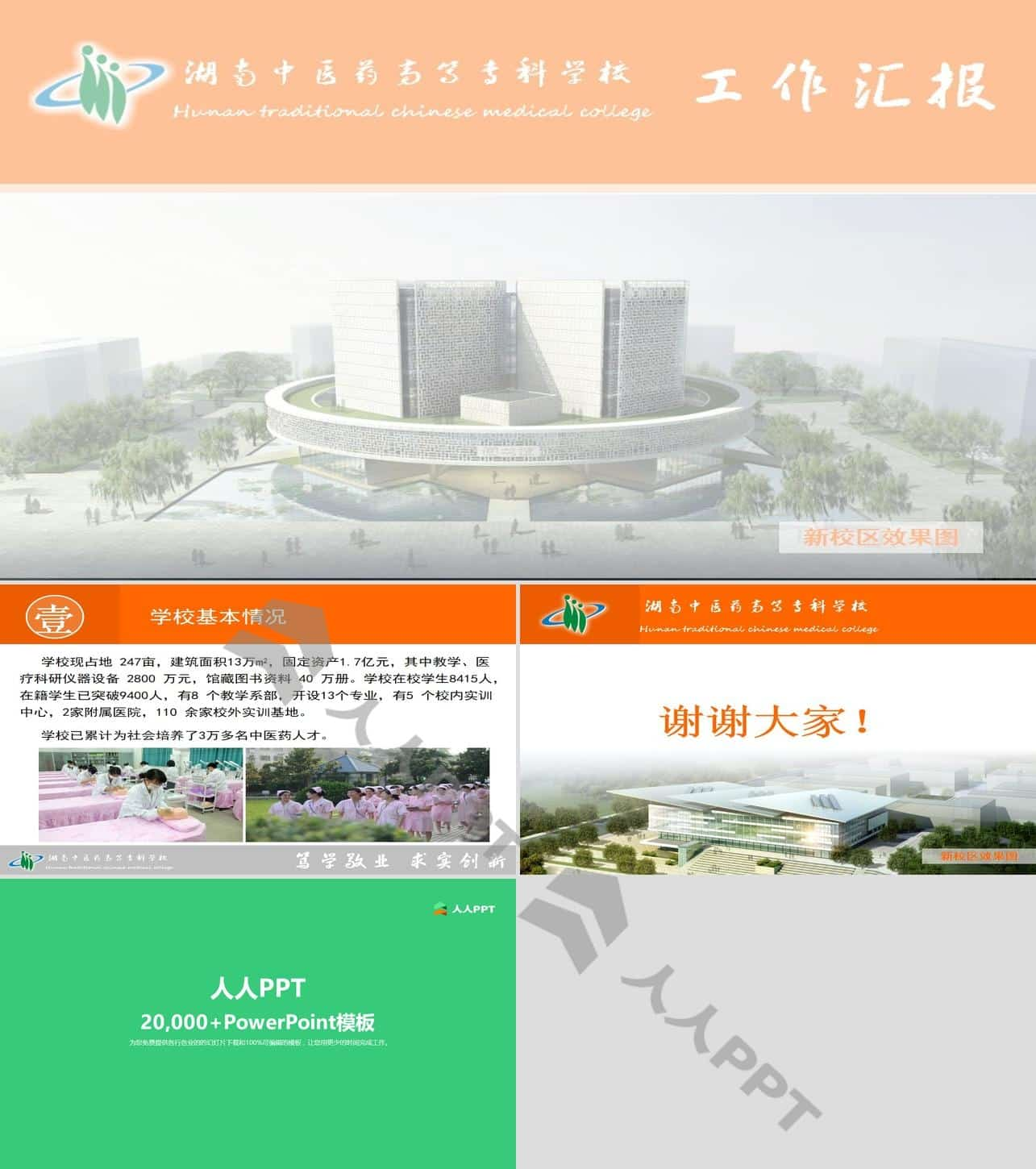 高校基本情况工作汇报PPT模板长图