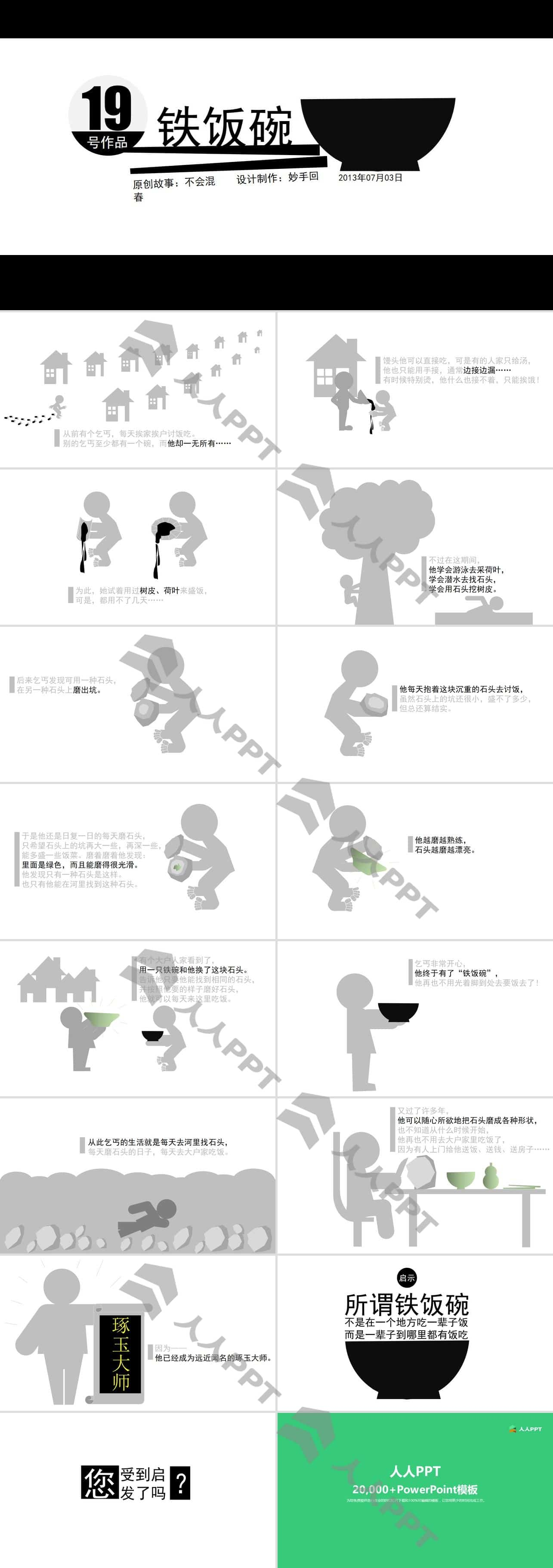 铁饭碗的启示哲理故事PPT模板长图