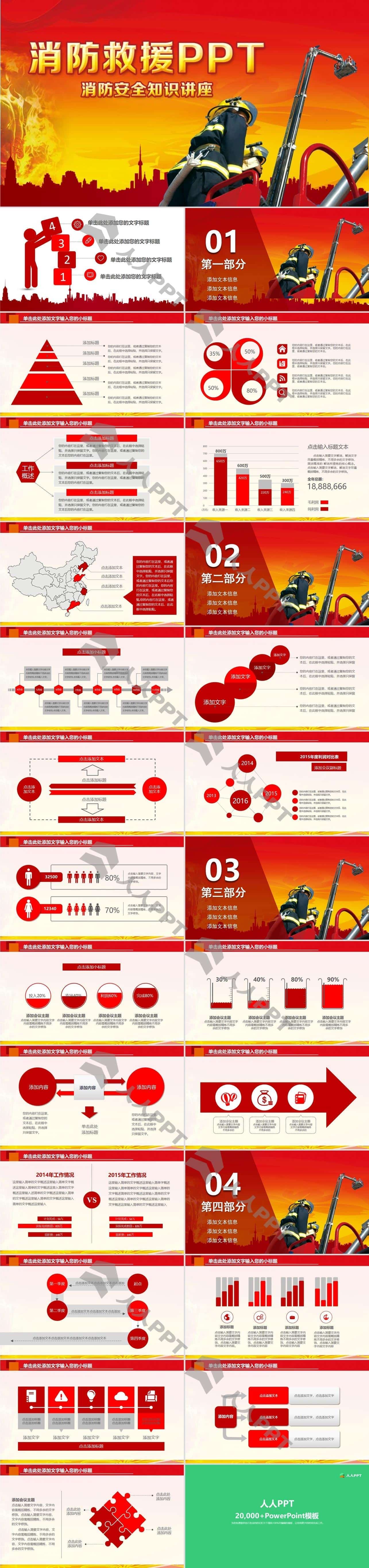 消防与救援安全知识讲座PPT模板长图