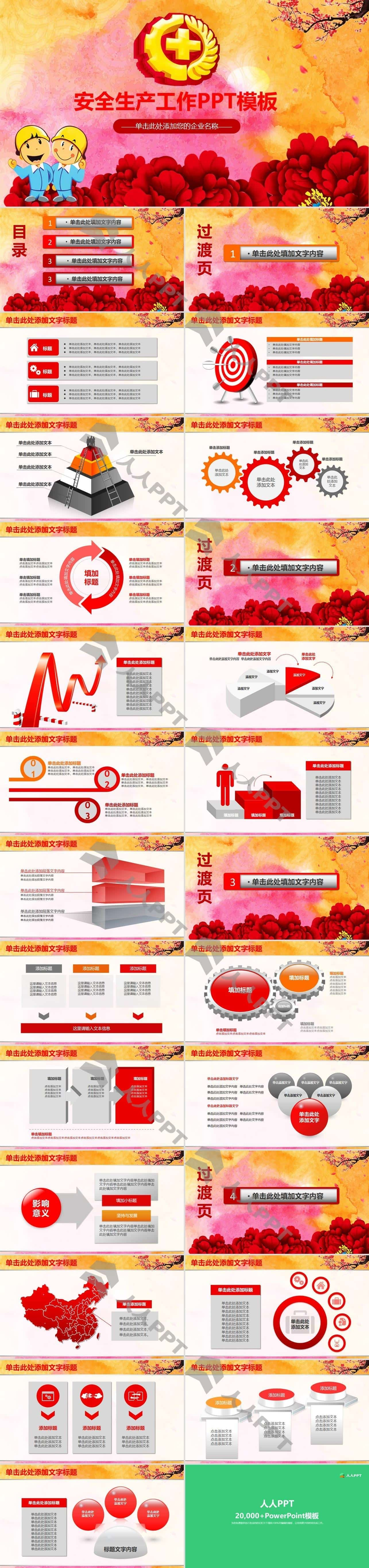 安全生产知识宣讲工作汇报PPT模板长图