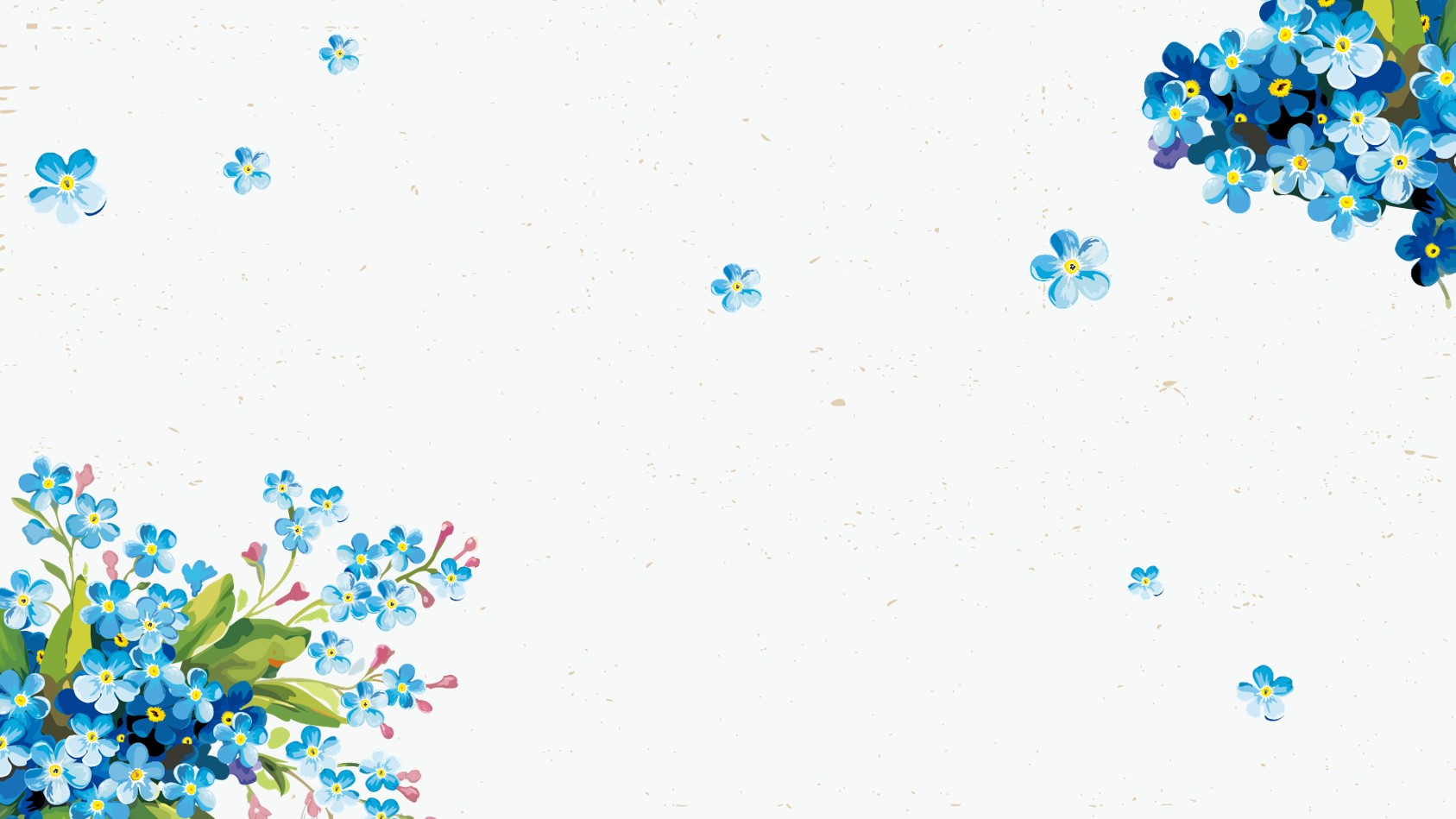蓝色清新动态复古花卉PPT背景图片