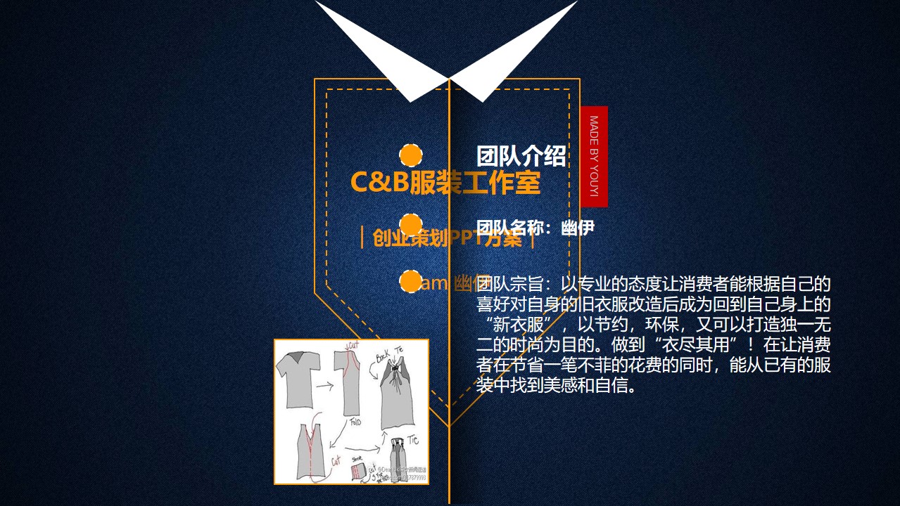 C&B服装工作室创业策划方案精美服装类PPT模板