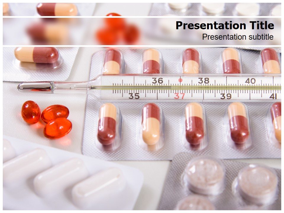 胶囊 体温计医药医疗行业PPT模板