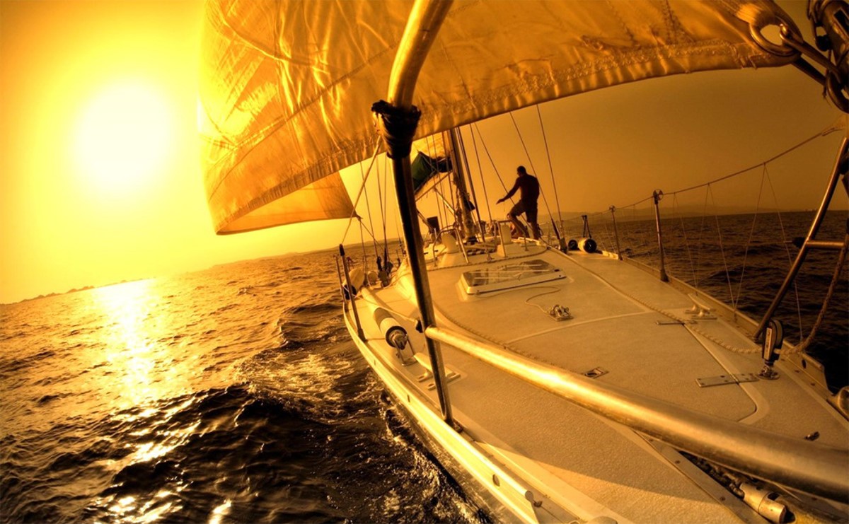 一组帆船运动幻灯片背景图片