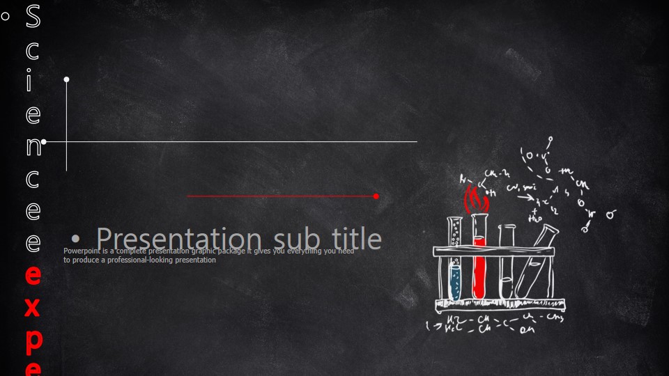 红色黑板粉笔手绘科学化学实验PPT课件模板
