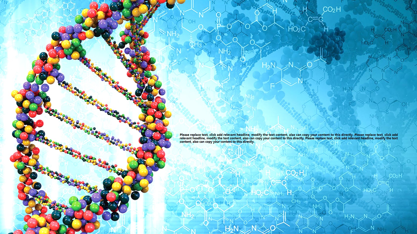 DNA分子结构图背景PPT模板 生命科学PPT模板