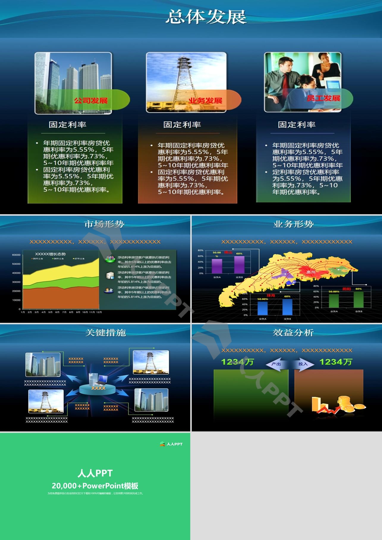 公司年终总结PPT模板长图