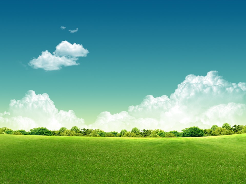 蓝天白云草地背景PPT 自然风光PPT背景图片