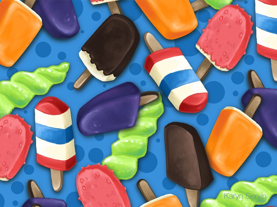 冰淇淋甜点可爱背景PPT模板